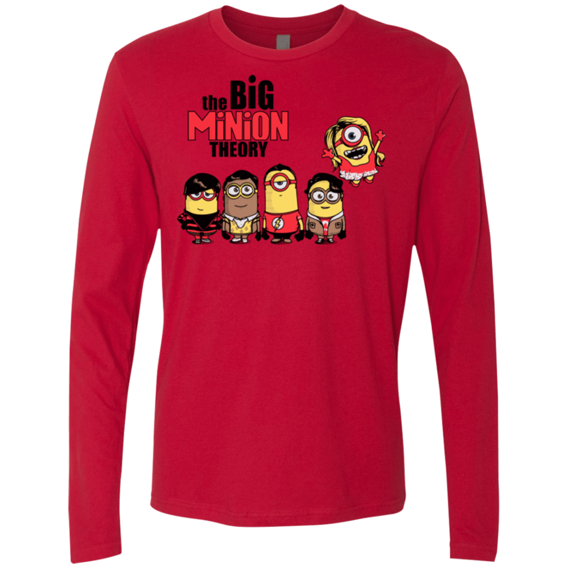 T-Shirts Red / Small THE BIG MINION THEORY Men's Premium Long Sleeve