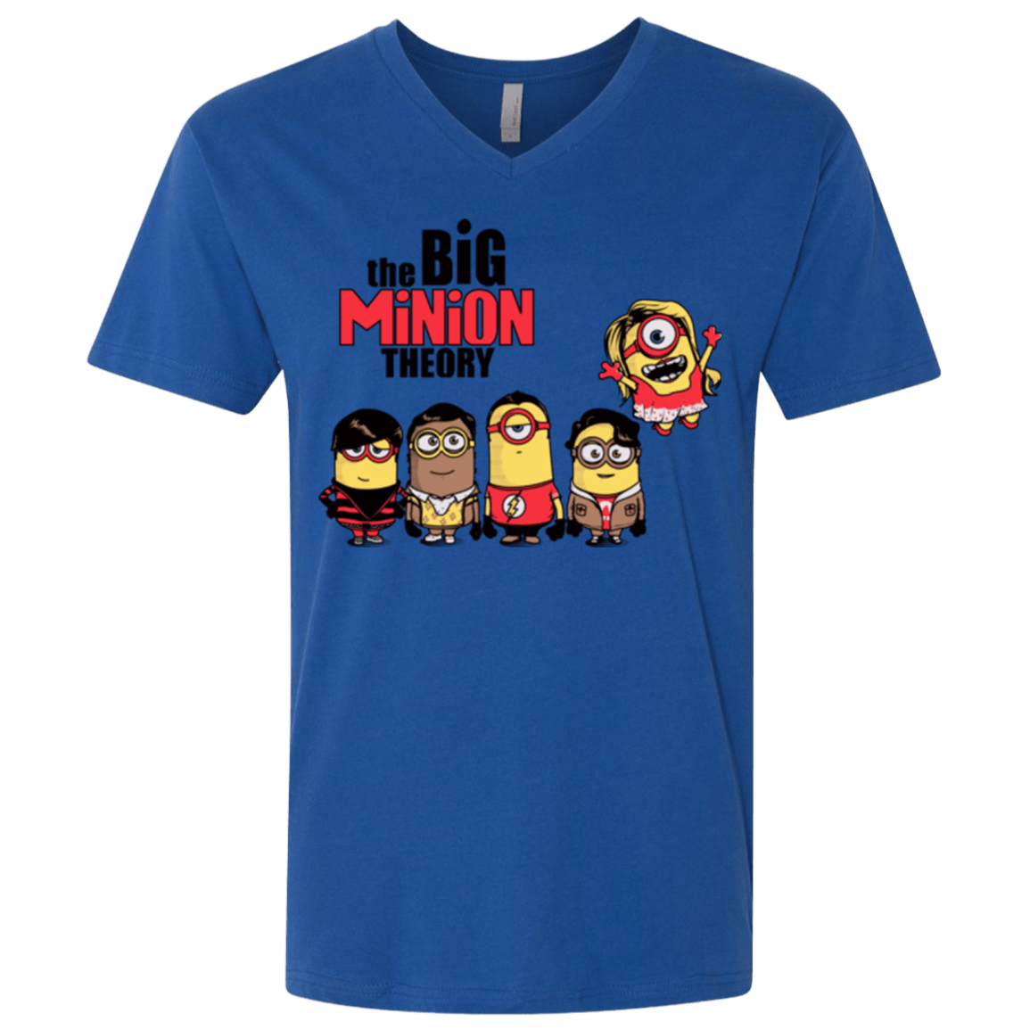 T-Shirts Royal / X-Small THE BIG MINION THEORY Men's Premium V-Neck