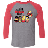 T-Shirts Premium Heather/ Vintage Red / X-Small THE BIG MINION THEORY Men's Triblend 3/4 Sleeve