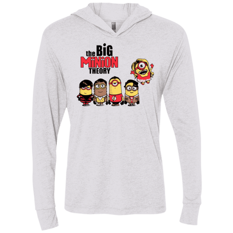 T-Shirts Heather White / X-Small THE BIG MINION THEORY Triblend Long Sleeve Hoodie Tee