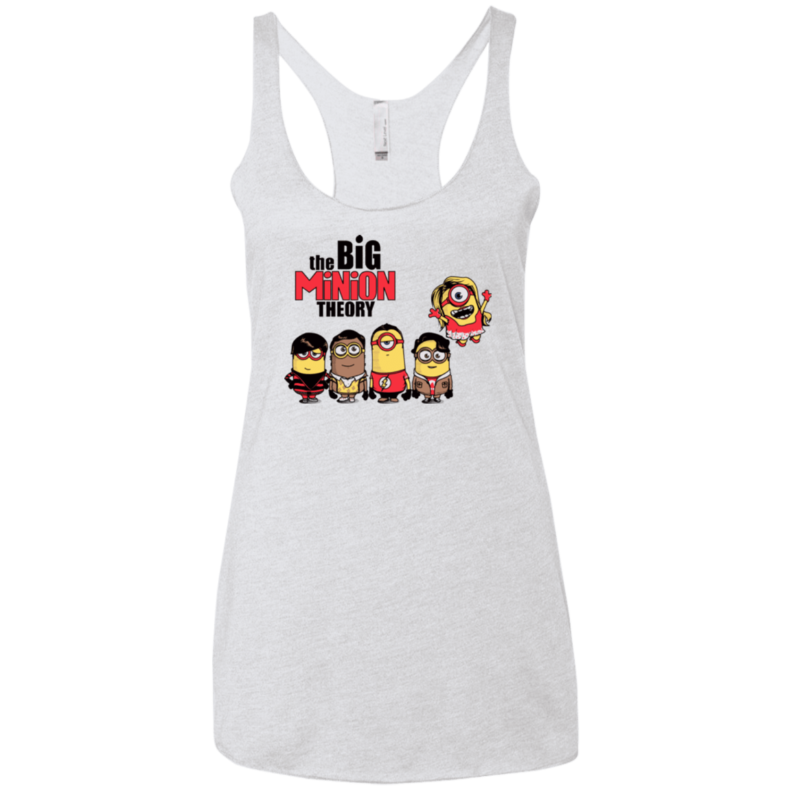 T-Shirts Heather White / X-Small THE BIG MINION THEORY Women's Triblend Racerback Tank