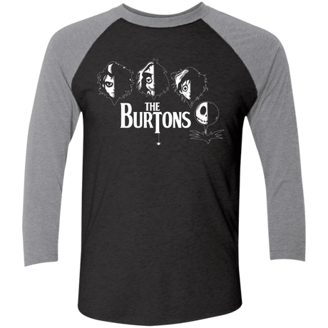 T-Shirts Vintage Black/Premium Heather / X-Small The Burtons Men's Triblend 3/4 Sleeve