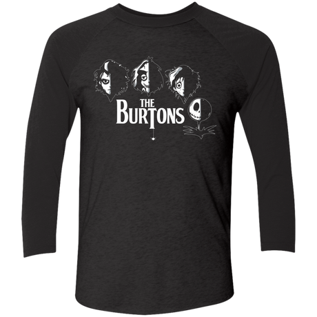 T-Shirts Vintage Black/Vintage Black / X-Small The Burtons Men's Triblend 3/4 Sleeve