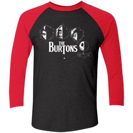 T-Shirts Vintage Black/Vintage Red / X-Small The Burtons Men's Triblend 3/4 Sleeve