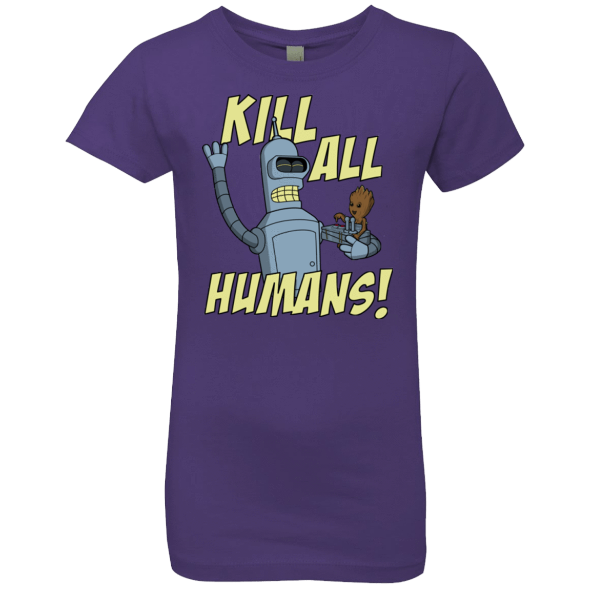 T-Shirts Purple Rush / YXS The Button Friends Girls Premium T-Shirt