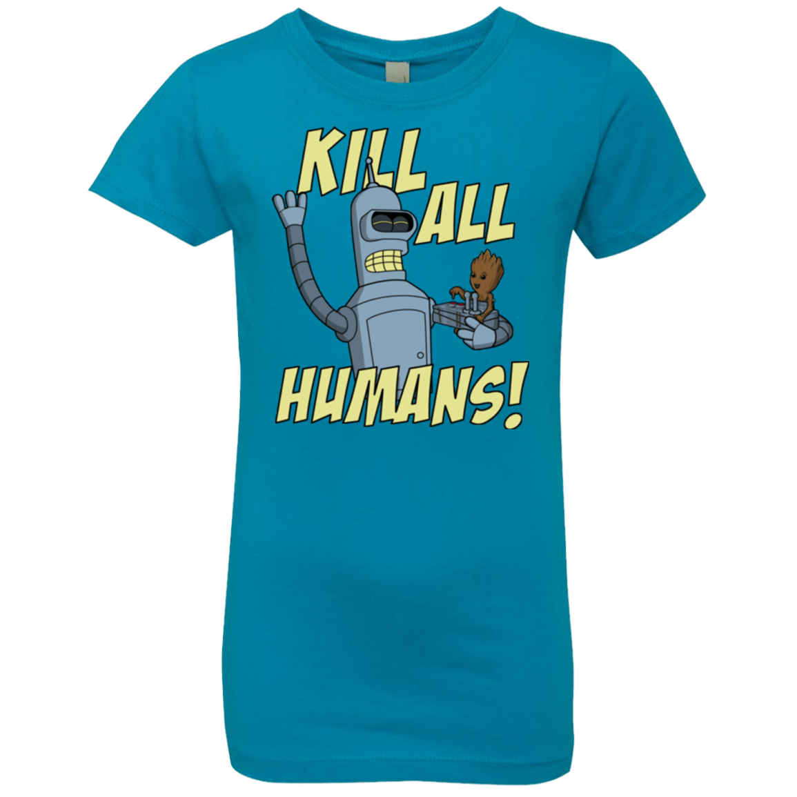 T-Shirts Turquoise / YXS The Button Friends Girls Premium T-Shirt