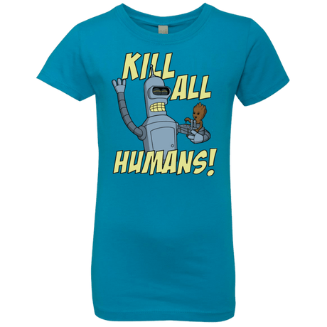 T-Shirts Turquoise / YXS The Button Friends Girls Premium T-Shirt