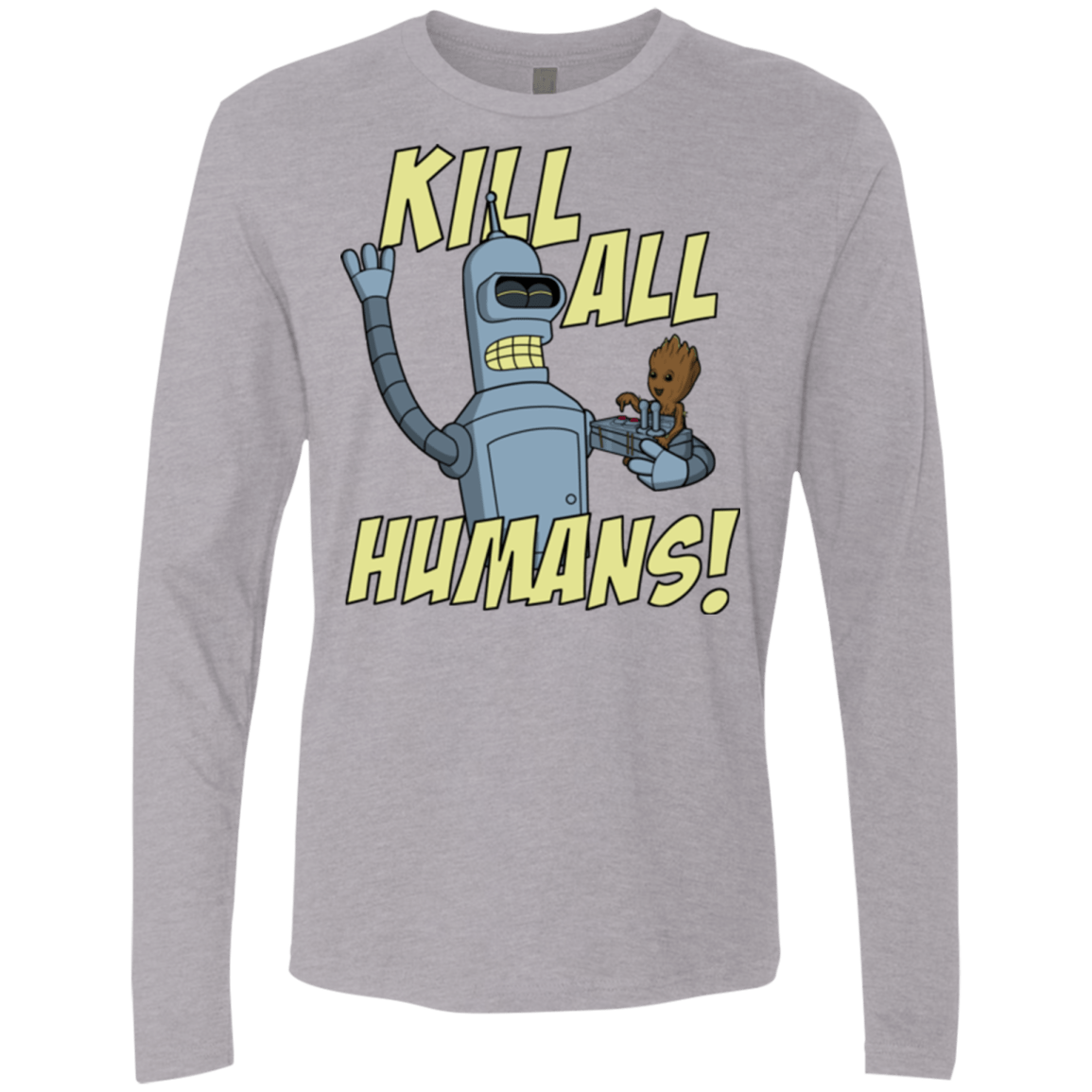 T-Shirts Heather Grey / Small The Button Friends Men's Premium Long Sleeve