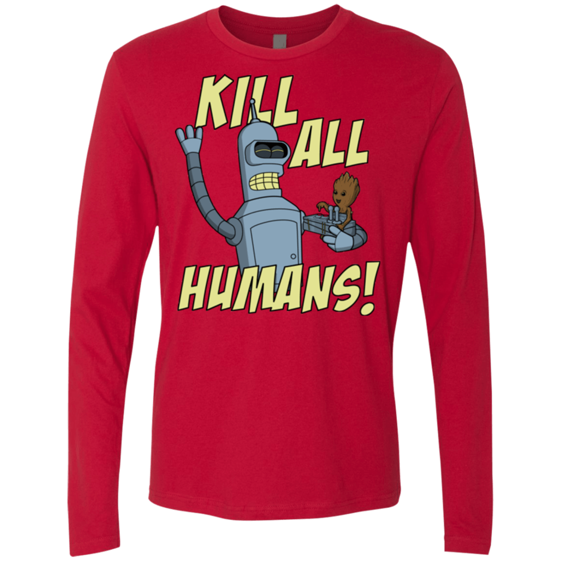 T-Shirts Red / Small The Button Friends Men's Premium Long Sleeve