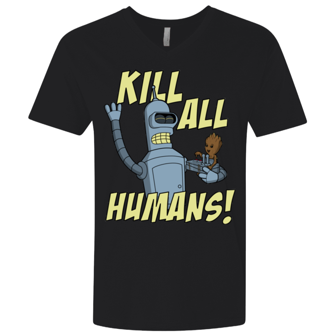 T-Shirts Black / X-Small The Button Friends Men's Premium V-Neck