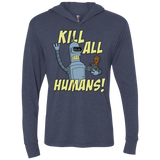 T-Shirts Vintage Navy / X-Small The Button Friends Triblend Long Sleeve Hoodie Tee