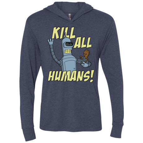 T-Shirts Vintage Navy / X-Small The Button Friends Triblend Long Sleeve Hoodie Tee