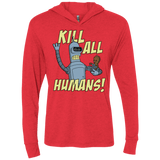 T-Shirts Vintage Red / X-Small The Button Friends Triblend Long Sleeve Hoodie Tee