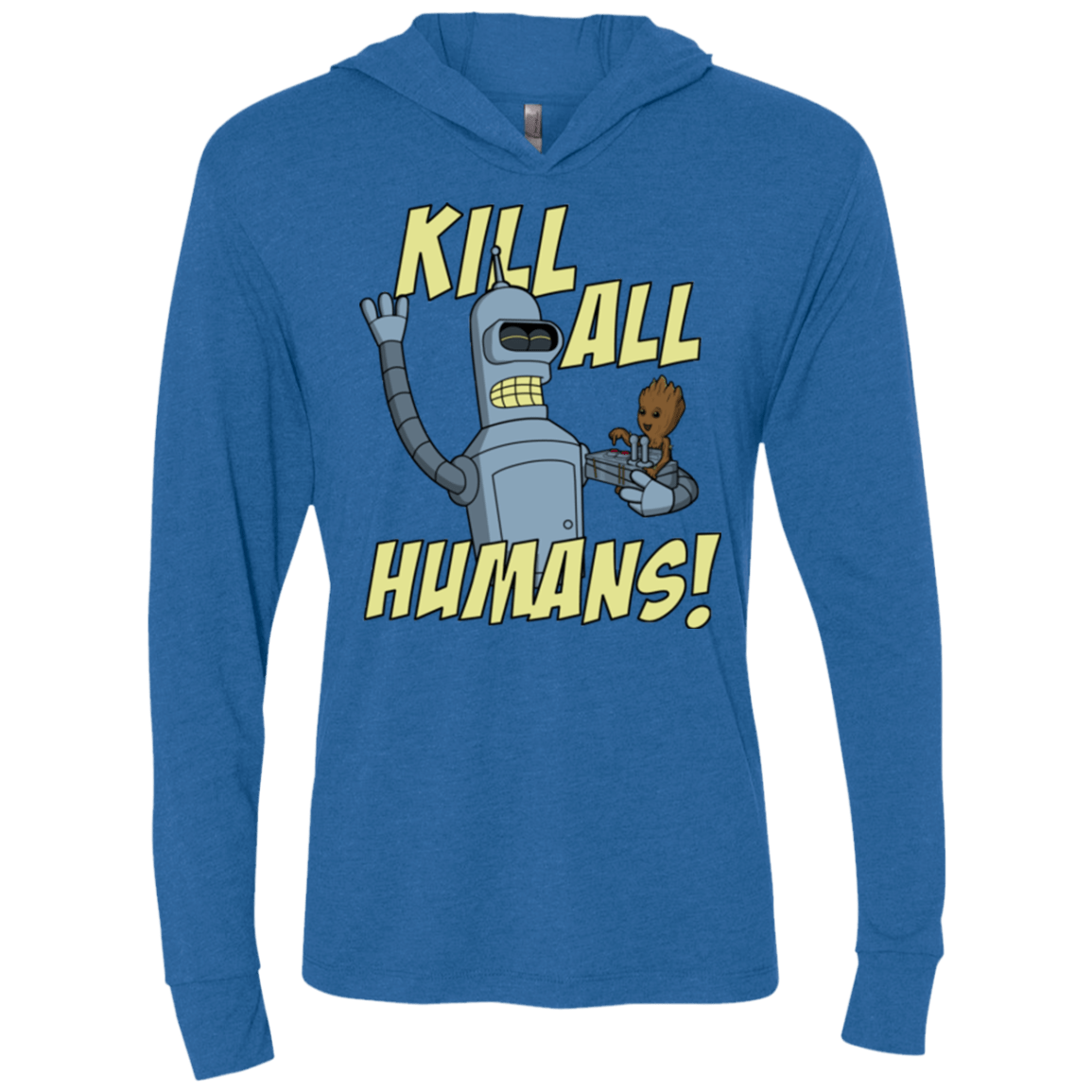 T-Shirts Vintage Royal / X-Small The Button Friends Triblend Long Sleeve Hoodie Tee