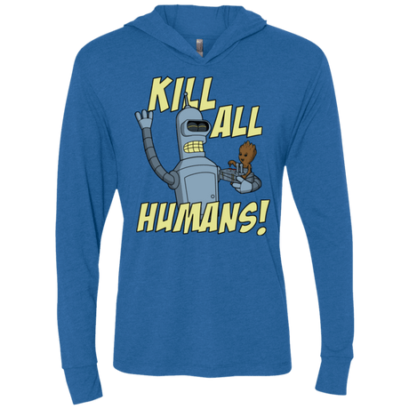 T-Shirts Vintage Royal / X-Small The Button Friends Triblend Long Sleeve Hoodie Tee