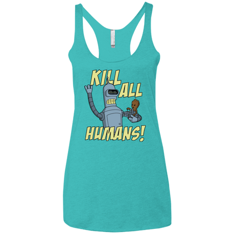 T-Shirts Tahiti Blue / X-Small The Button Friends Women's Triblend Racerback Tank