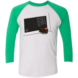 T-Shirts Heather White/Envy / X-Small The Cake is a Lie Men's Triblend 3/4 Sleeve