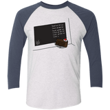 T-Shirts Heather White/Indigo / X-Small The Cake is a Lie Men's Triblend 3/4 Sleeve