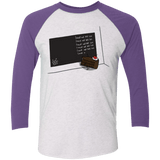 T-Shirts Heather White/Purple Rush / X-Small The Cake is a Lie Men's Triblend 3/4 Sleeve