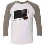 T-Shirts Heather White/Vintage Grey / X-Small The Cake is a Lie Men's Triblend 3/4 Sleeve