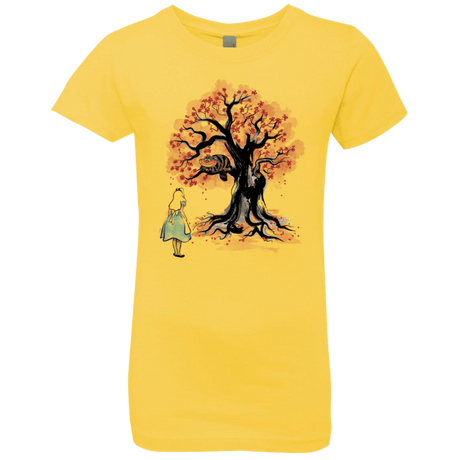 T-Shirts Vibrant Yellow / YXS The Cheshire's tree Sumi-e Girls Premium T-Shirt