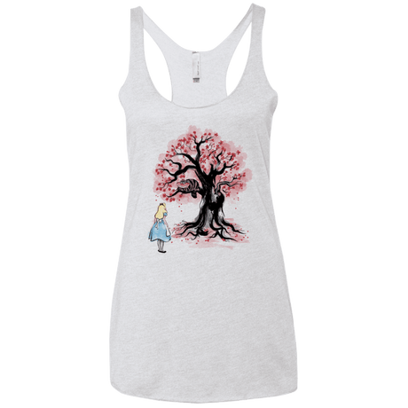 T-Shirts Heather White / X-Small The Cheshire's tree Sumi-e Women's Triblend Racerback Tank