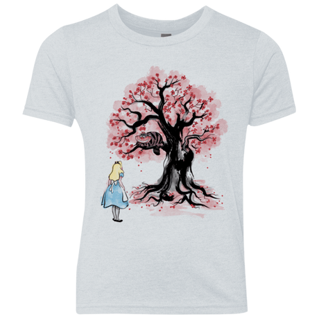 T-Shirts Heather White / YXS The Cheshire's tree Sumi-e Youth Triblend T-Shirt