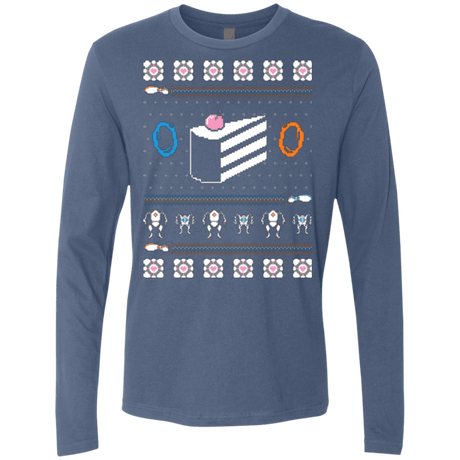 T-Shirts Indigo / Small The Christmas Cake Is A Lie Men's Premium Long Sleeve