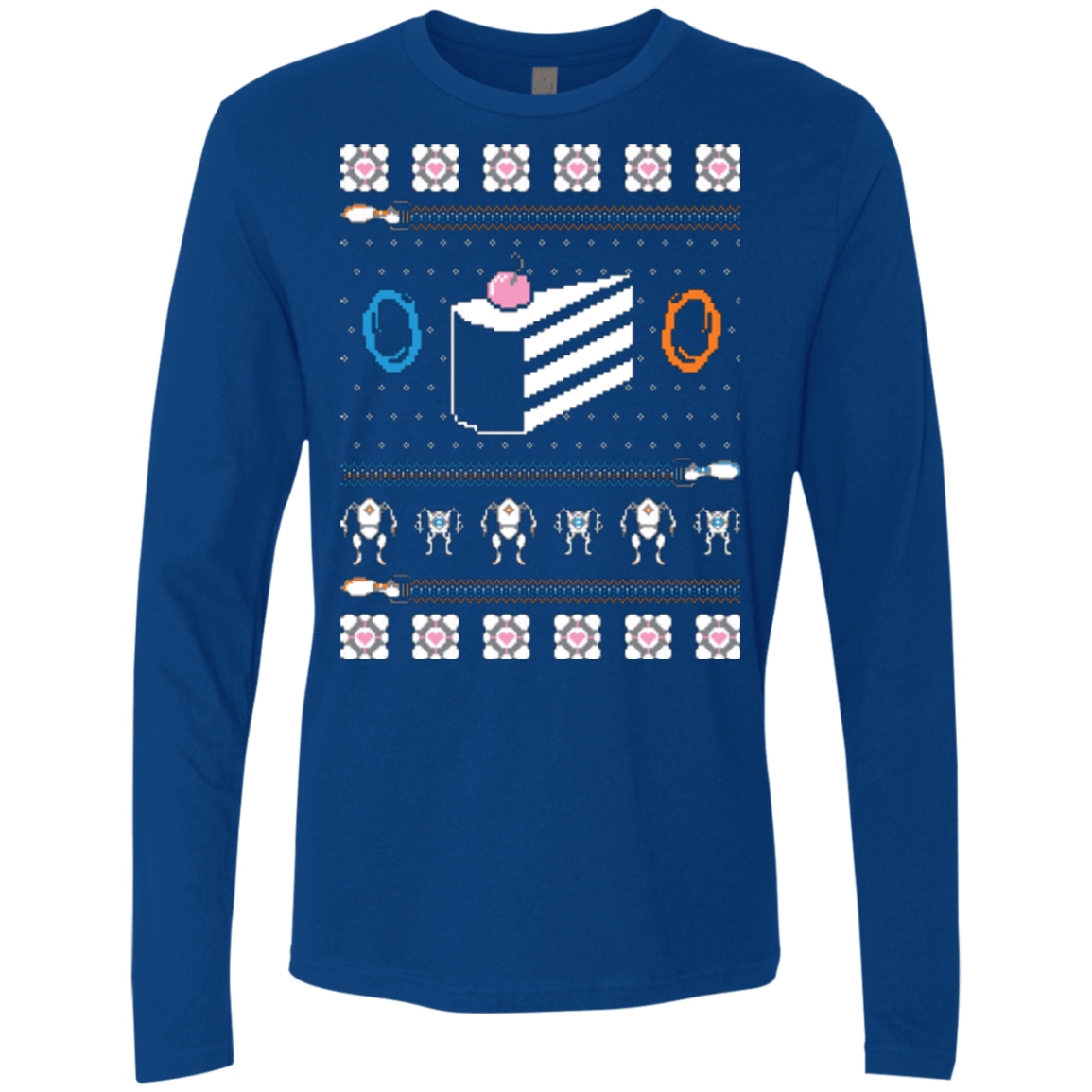 T-Shirts Royal / Small The Christmas Cake Is A Lie Men's Premium Long Sleeve