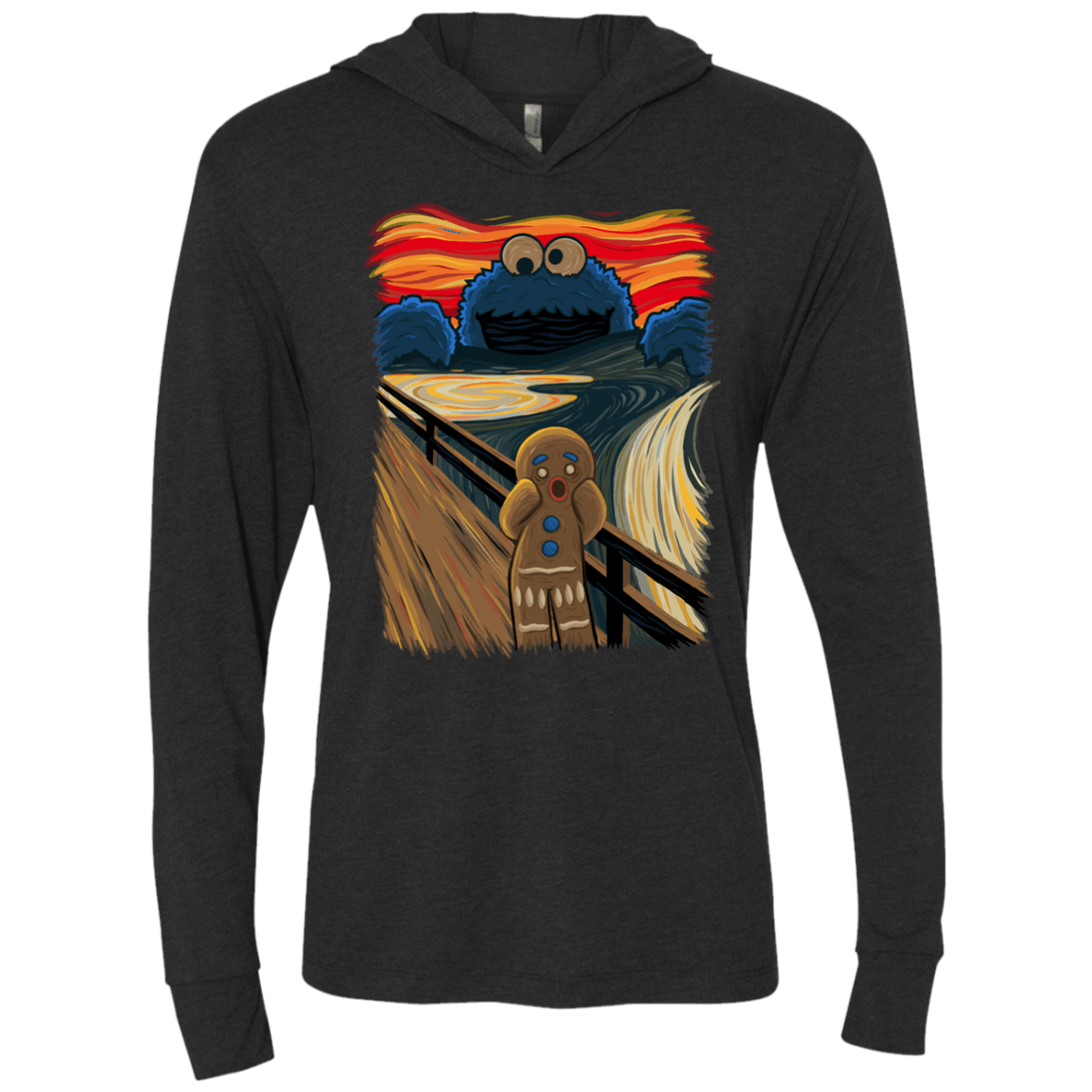 T-Shirts Vintage Black / X-Small The Cookie Muncher Triblend Long Sleeve Hoodie Tee