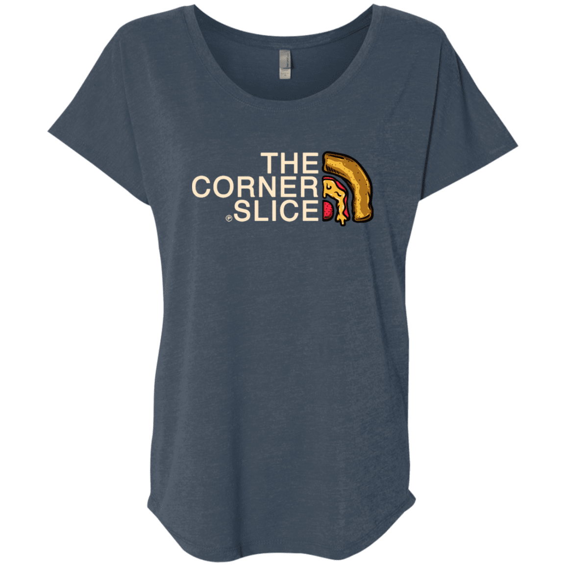 T-Shirts Indigo / X-Small The Corner Slice Triblend Dolman Sleeve
