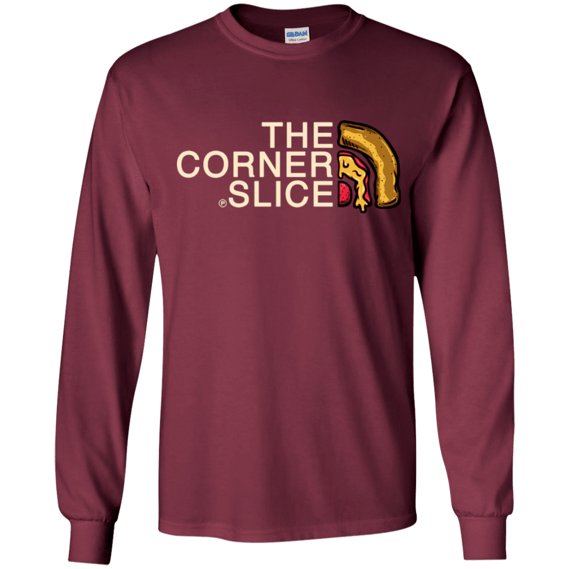 T-Shirts Maroon / YS The Corner Slice Youth Long Sleeve T-Shirt
