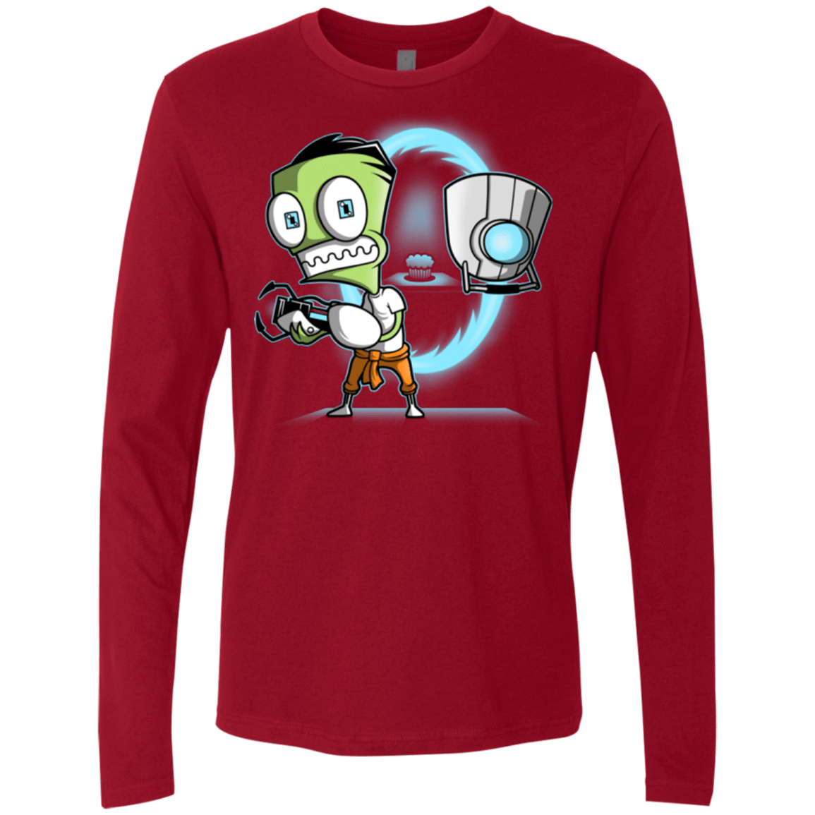 T-Shirts Cardinal / Small THE CUPCAKE IS A LIE Men's Premium Long Sleeve