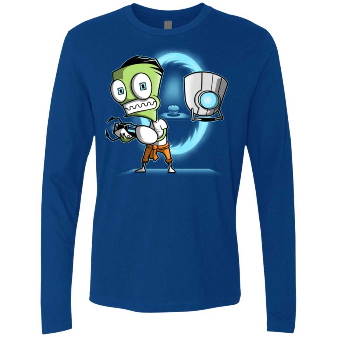 T-Shirts Royal / Small THE CUPCAKE IS A LIE Men's Premium Long Sleeve