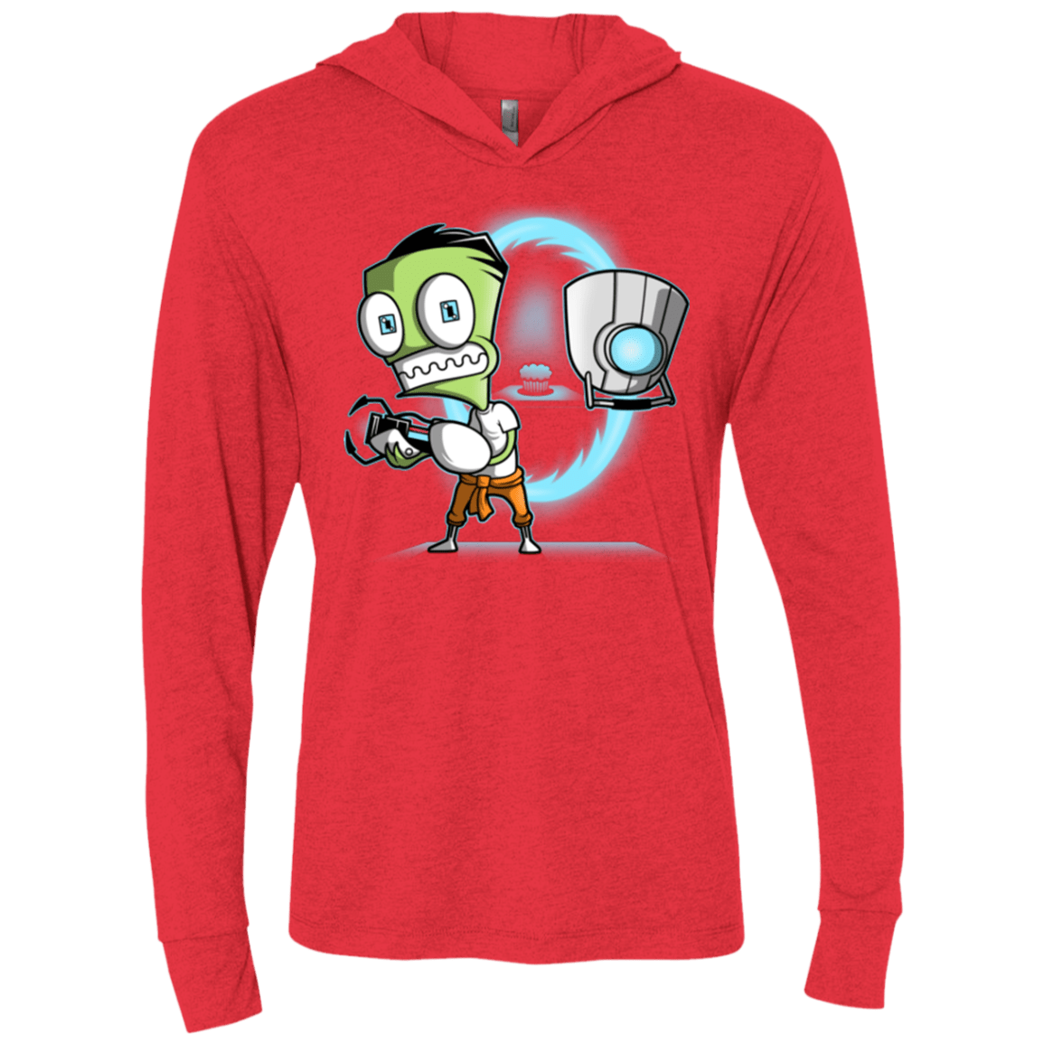 T-Shirts Vintage Red / X-Small THE CUPCAKE IS A LIE Triblend Long Sleeve Hoodie Tee