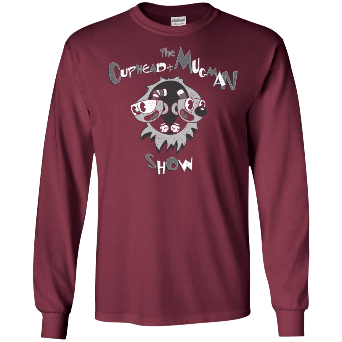 T-Shirts Maroon / S The Cuphead & Mugman Show Men's Long Sleeve T-Shirt