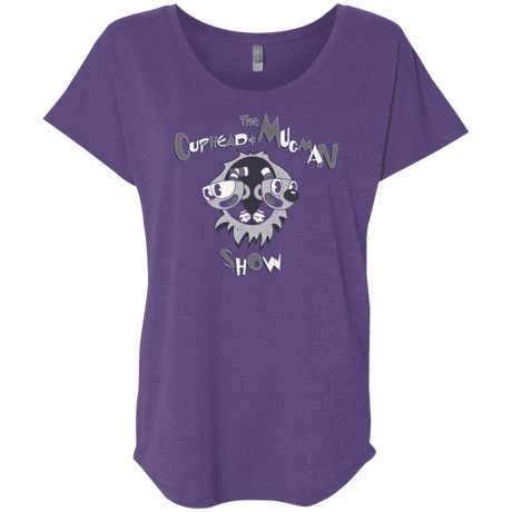 T-Shirts Purple Rush / X-Small The Cuphead & Mugman Show Triblend Dolman Sleeve