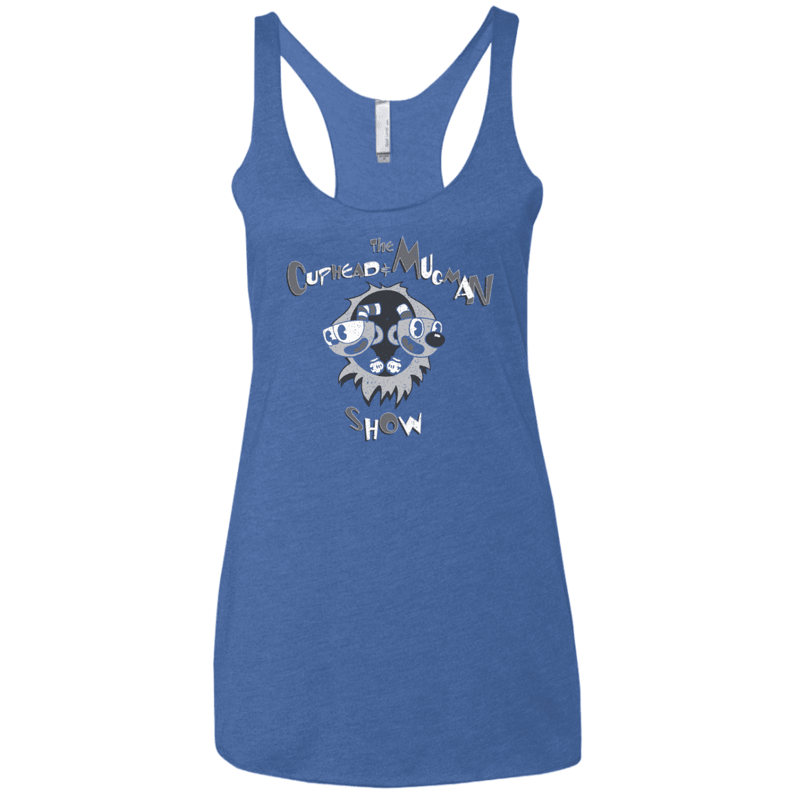 T-Shirts Vintage Royal / X-Small The Cuphead & Mugman Show Women's Triblend Racerback Tank