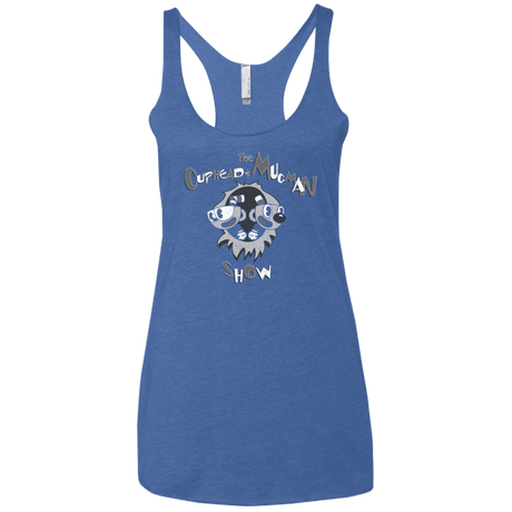 T-Shirts Vintage Royal / X-Small The Cuphead & Mugman Show Women's Triblend Racerback Tank