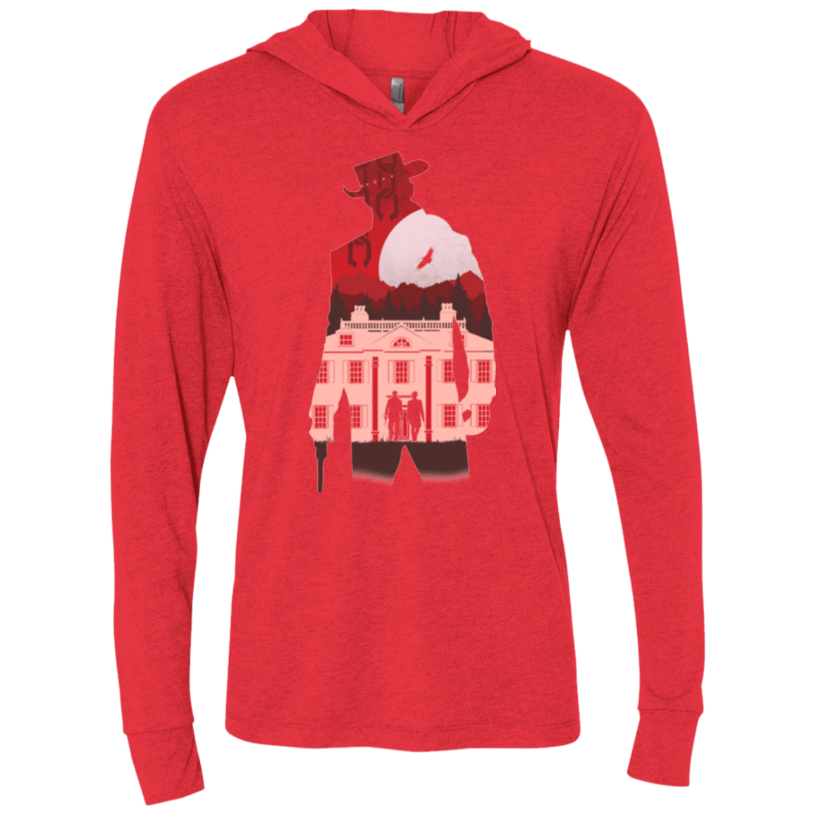 T-Shirts Vintage Red / X-Small The D is Silent Triblend Long Sleeve Hoodie Tee