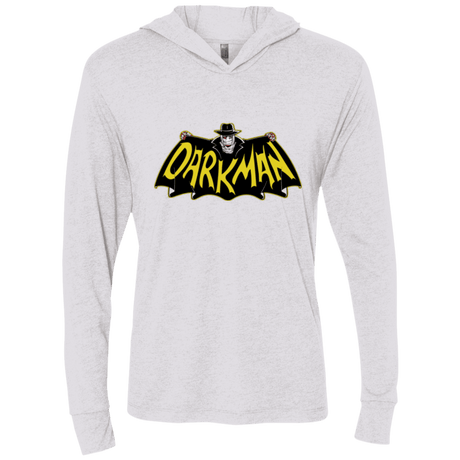 T-Shirts Heather White / X-Small The Dark Man Triblend Long Sleeve Hoodie Tee