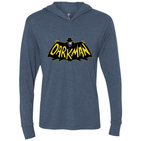 T-Shirts Indigo / X-Small The Dark Man Triblend Long Sleeve Hoodie Tee