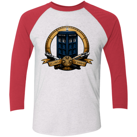 T-Shirts Heather White/Vintage Red / X-Small The Day of the Doctor Triblend 3/4 Sleeve