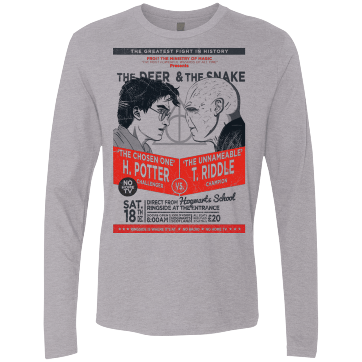 T-Shirts Heather Grey / Small The Deer vs The Snake Men's Premium Long Sleeve