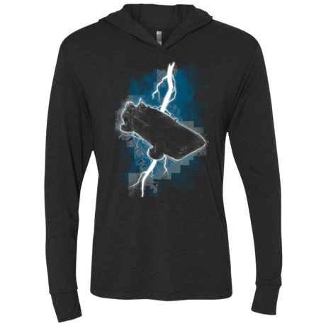 T-Shirts Vintage Black / X-Small The Delorean Returns Triblend Long Sleeve Hoodie Tee