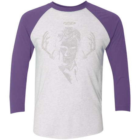 T-Shirts Heather White/Purple Rush / X-Small The Detective Men's Triblend 3/4 Sleeve