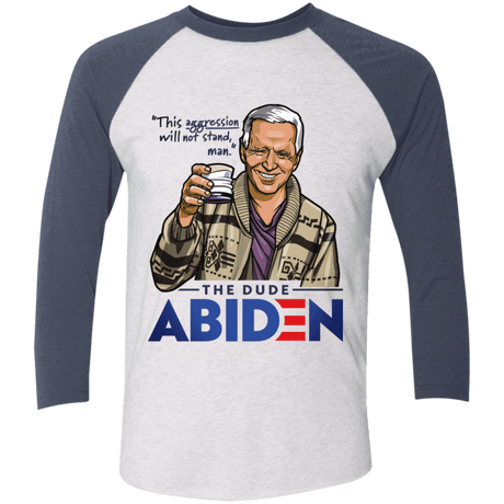 T-Shirts Heather White/Indigo / S The Dude Abiden Men's Triblend 3/4 Sleeve