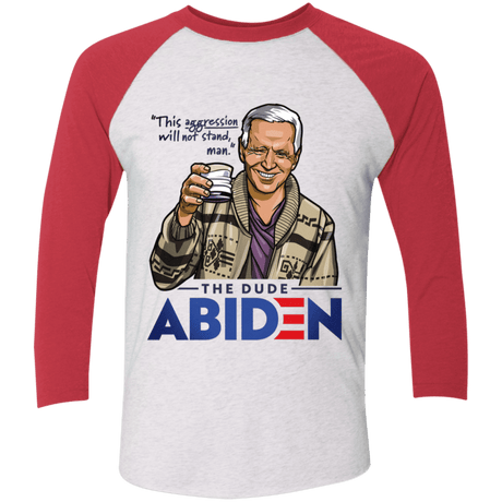 T-Shirts Heather White/Vintage Red / S The Dude Abiden Men's Triblend 3/4 Sleeve