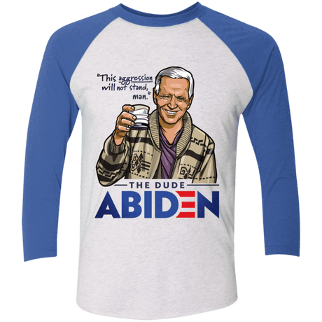 T-Shirts Heather White/Vintage Royal / S The Dude Abiden Men's Triblend 3/4 Sleeve