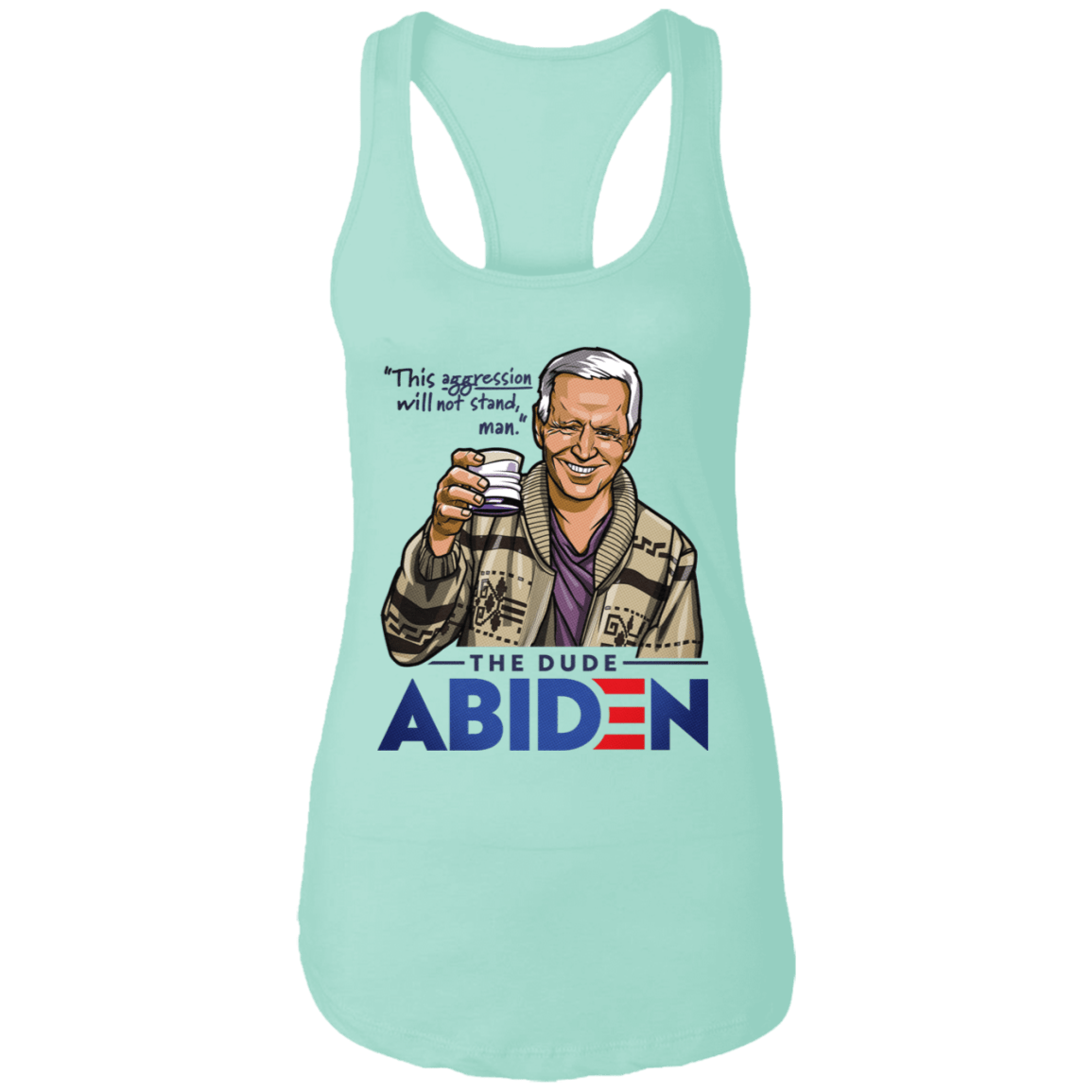 T-Shirts Mint / X-Small The Dude Abiden Women's Triblend Racerback Tank